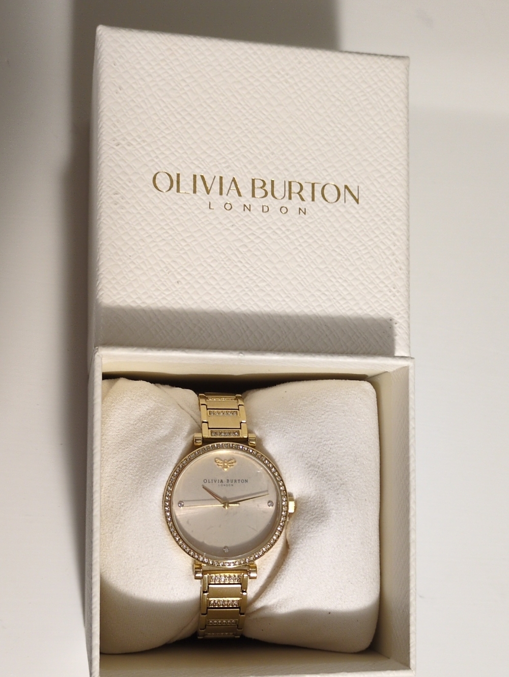 OLIVIA BURTON Gold Tone Bracelet Watch with Cream Dial